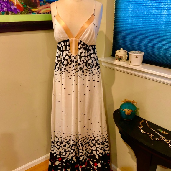 ANTHROPOLOGIE Twinkle by Wenlan Maxi Dress Silk Blend Size S - Picture 8 of 11